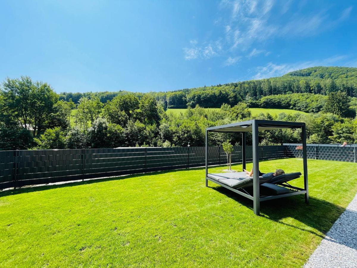 Voralpen Lodge - Ferienhaus Mit Gym, Sauna & Hot Tub Traisen エクステリア 写真