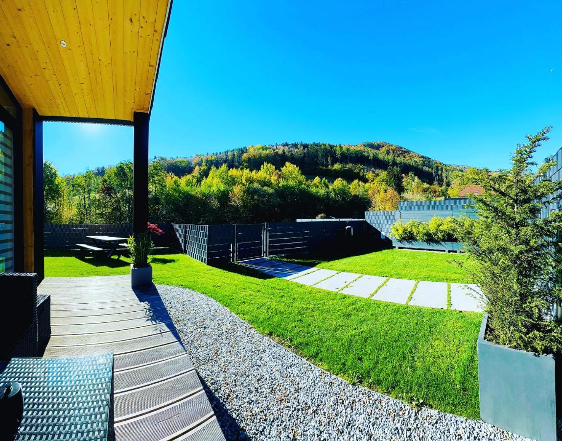Voralpen Lodge - Ferienhaus Mit Gym, Sauna & Hot Tub Traisen エクステリア 写真